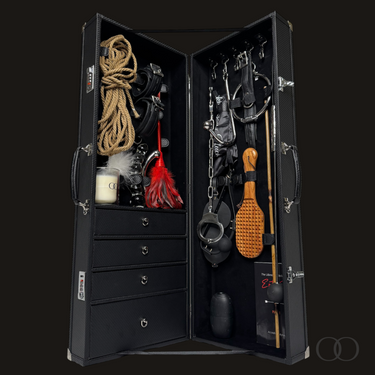 Luxury Lockable Faux Leather and Velvet Trunk for the Elegant and Private Storage of your Adult Toys